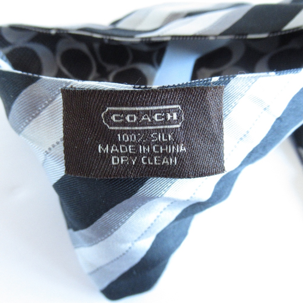 *SOLD*Coach Pony Tail Scarf Signature Logo Stripe - Picture 4 of 5
